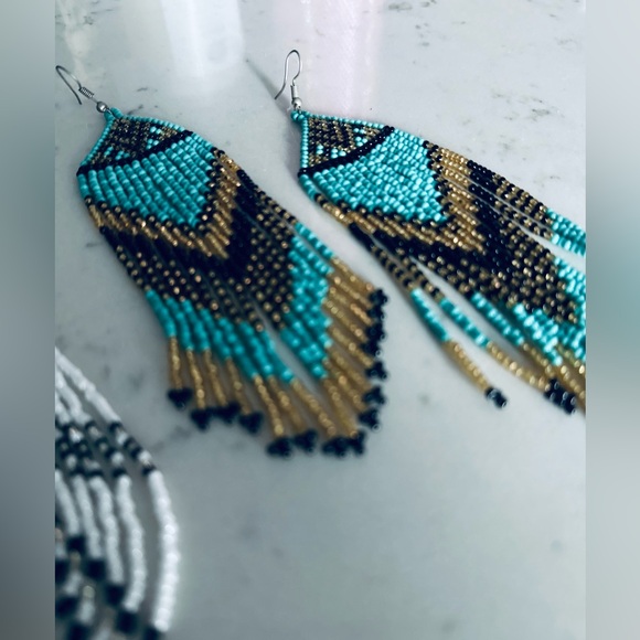 Handmade Beaded Earrings - Picture 4 of 4